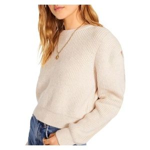 NWT: BB DAKOTA BY STEVE MADDEN FUTURE NOSTALGIA CROPPED PULLOVER SWEATER, CREAM